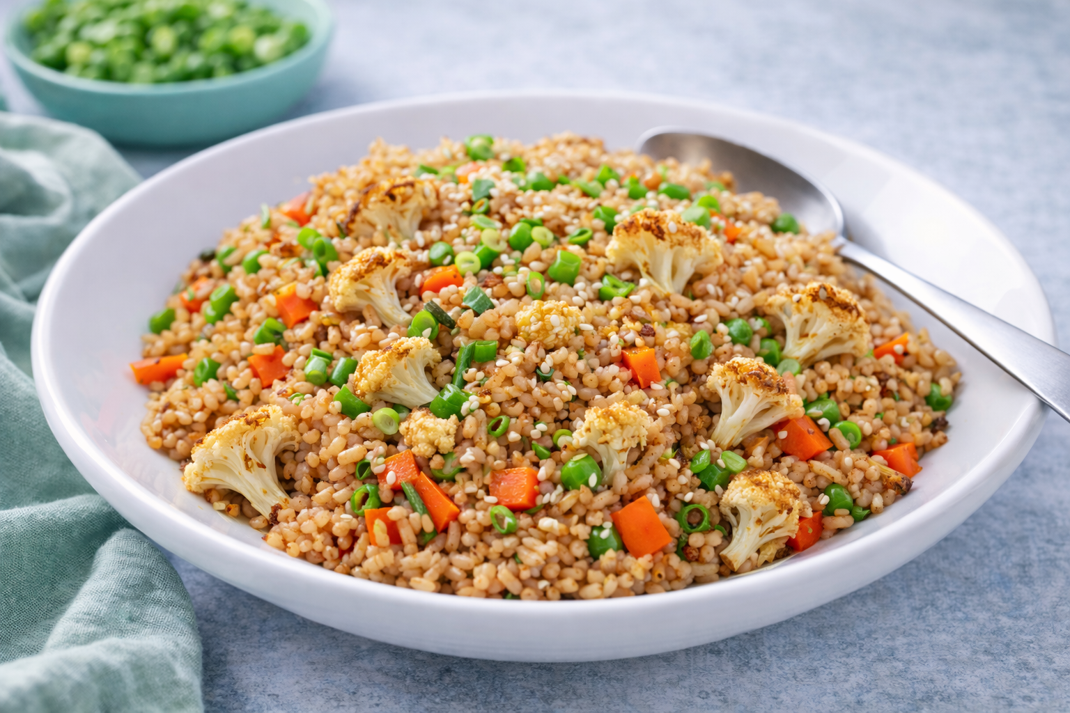 Gluten-Free Cauliflower Fried Rice (GF and Vegetarian) (serves 4-5)