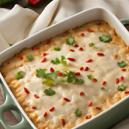 White Chicken Chili Enchilada Bake (Serves 4-5)