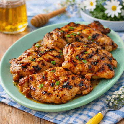 Honeyed Grilled Boneless Chicken Thighs
