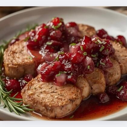 Roasted Pork Medallions with Cranberry Chutney