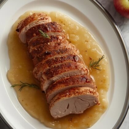Roasted Pork Tenderloin with Applesauce